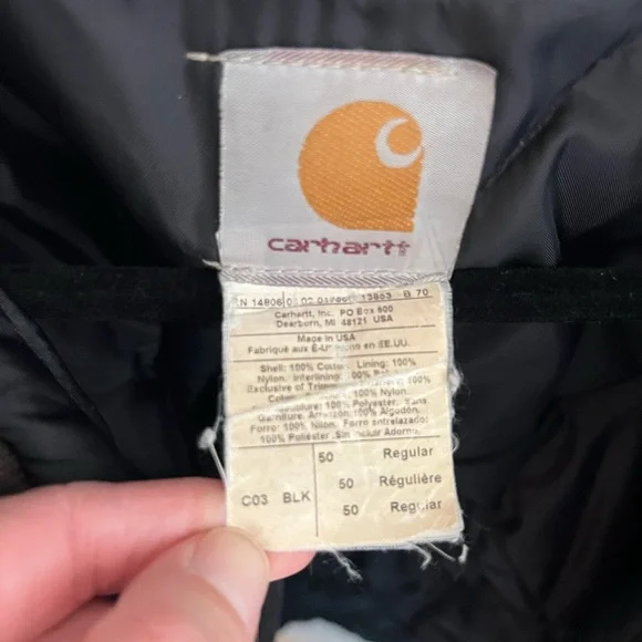 Vintage Carhartt Barn Chore Coat Size XL Black